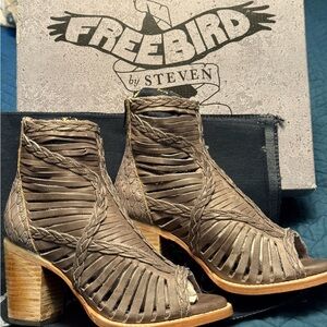 Freebird by Steven Taupe Braided Heeled Boots
